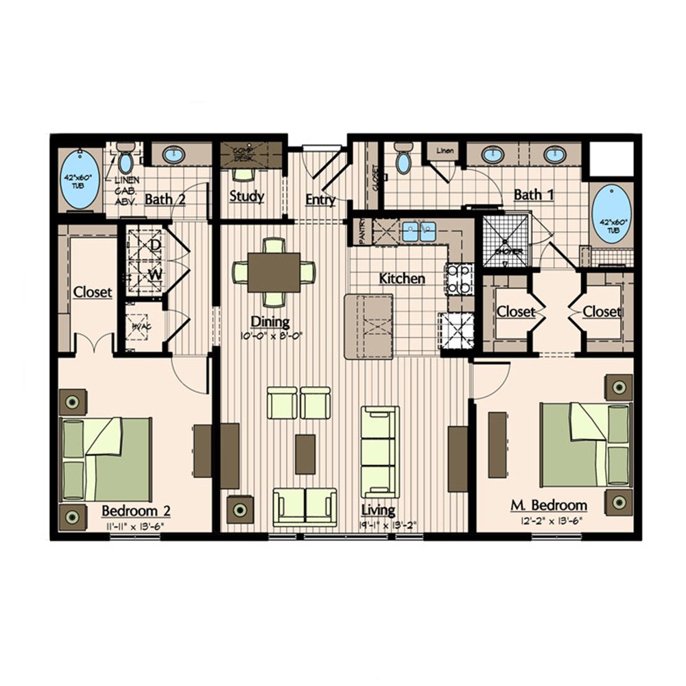 Uptown Apartments | 1900 Yorktown Luxury apartments - Lexington Floor Plan